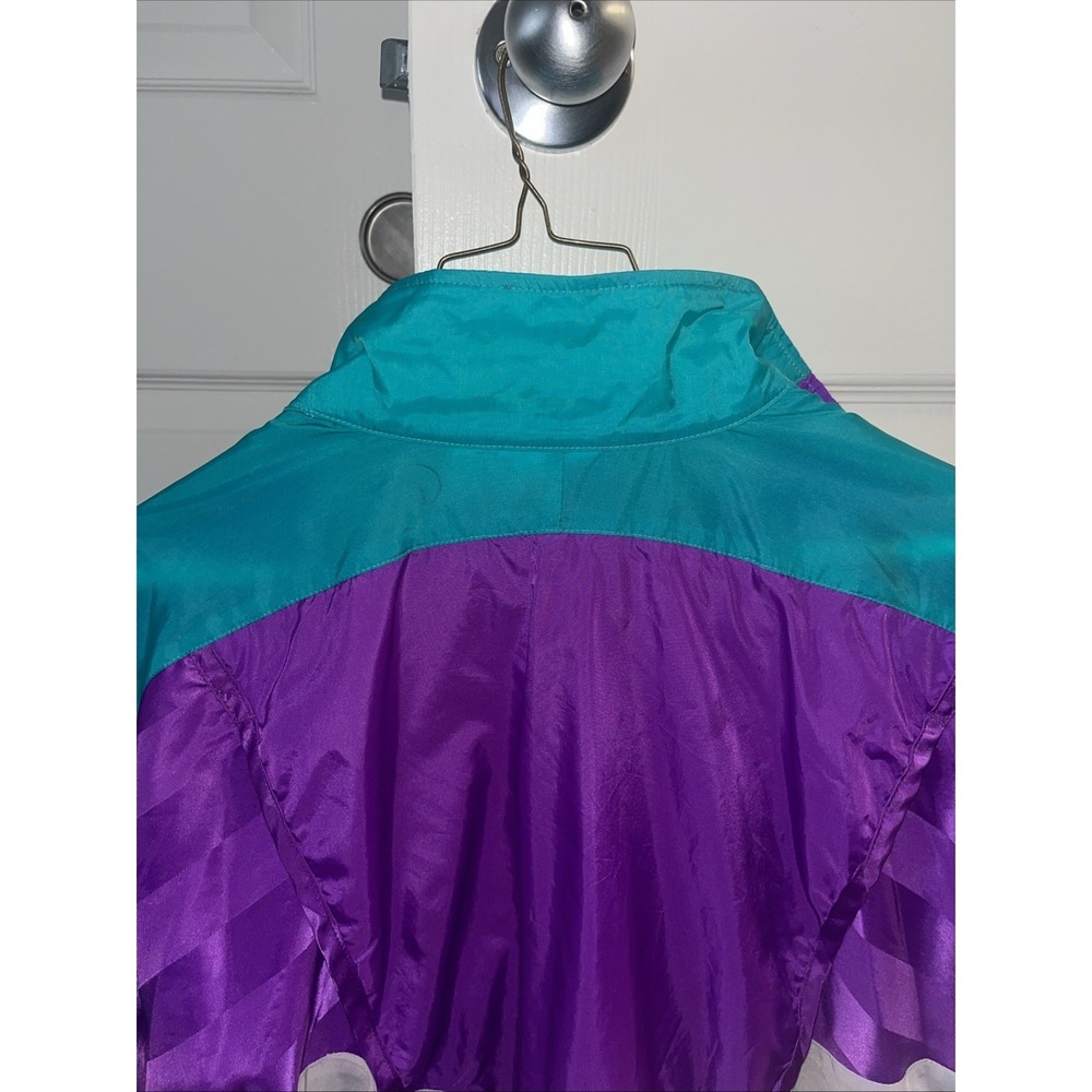 Vintage 80s 90s Nike Gray Tag Swoosh Color Block Windbreaker Jacket M 10-12 - Picture 12 of 12